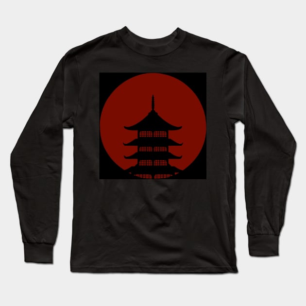 Japanese temple Long Sleeve T-Shirt by Kalpataru